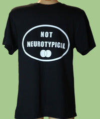 Load image into Gallery viewer, Not Neurotypical T-shirt (Black, Chest Logo)
